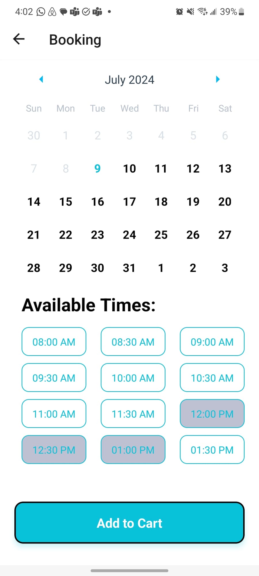 Bodywork app – request accessibility accommodations